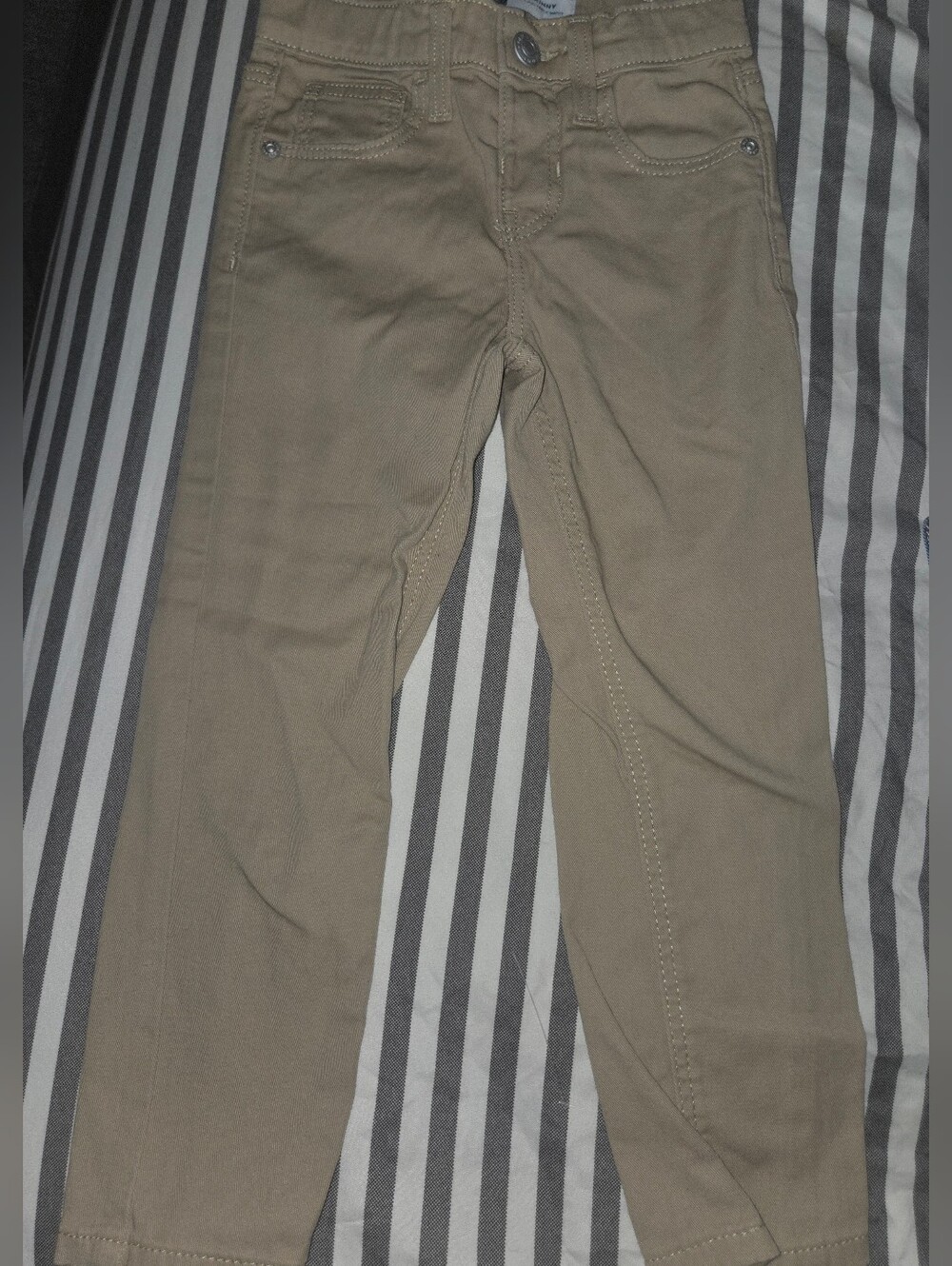 Neutral Tan Kids Pants with Classic Five-Pocket Styling